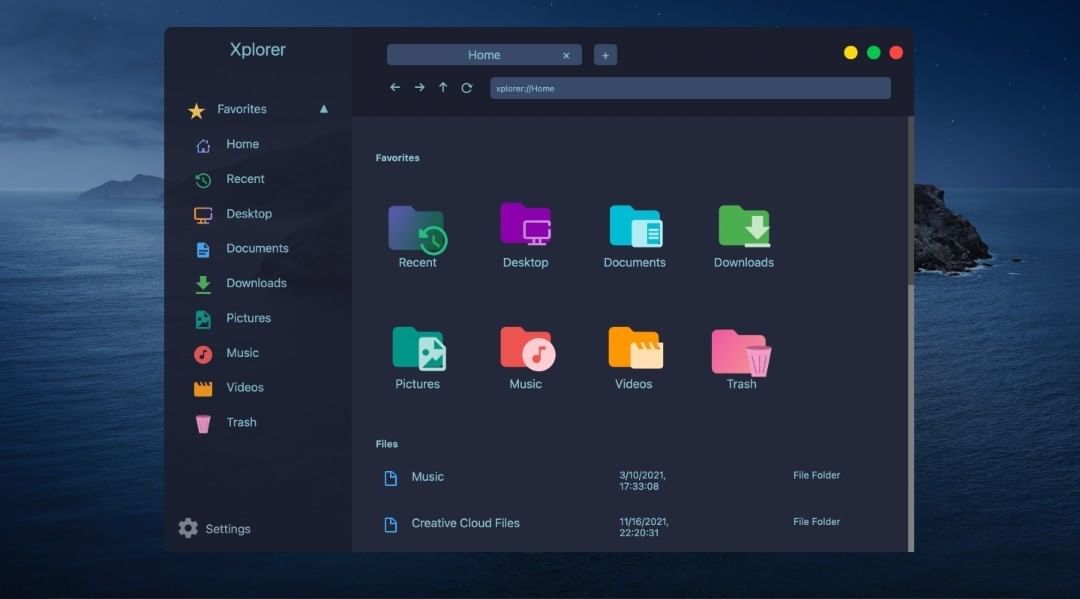Xplorer dark on macOS